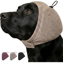 Nanaki Adjustable Dog Ear Muffs Noise Protection-No Shake Ear Wraps for Dogs with Thick Sound-Absorbing Pads for Noise Reduction&Anxiety Relief,Dog Ear Cover for Thunder,Firework,Hematoma,Grooming,S