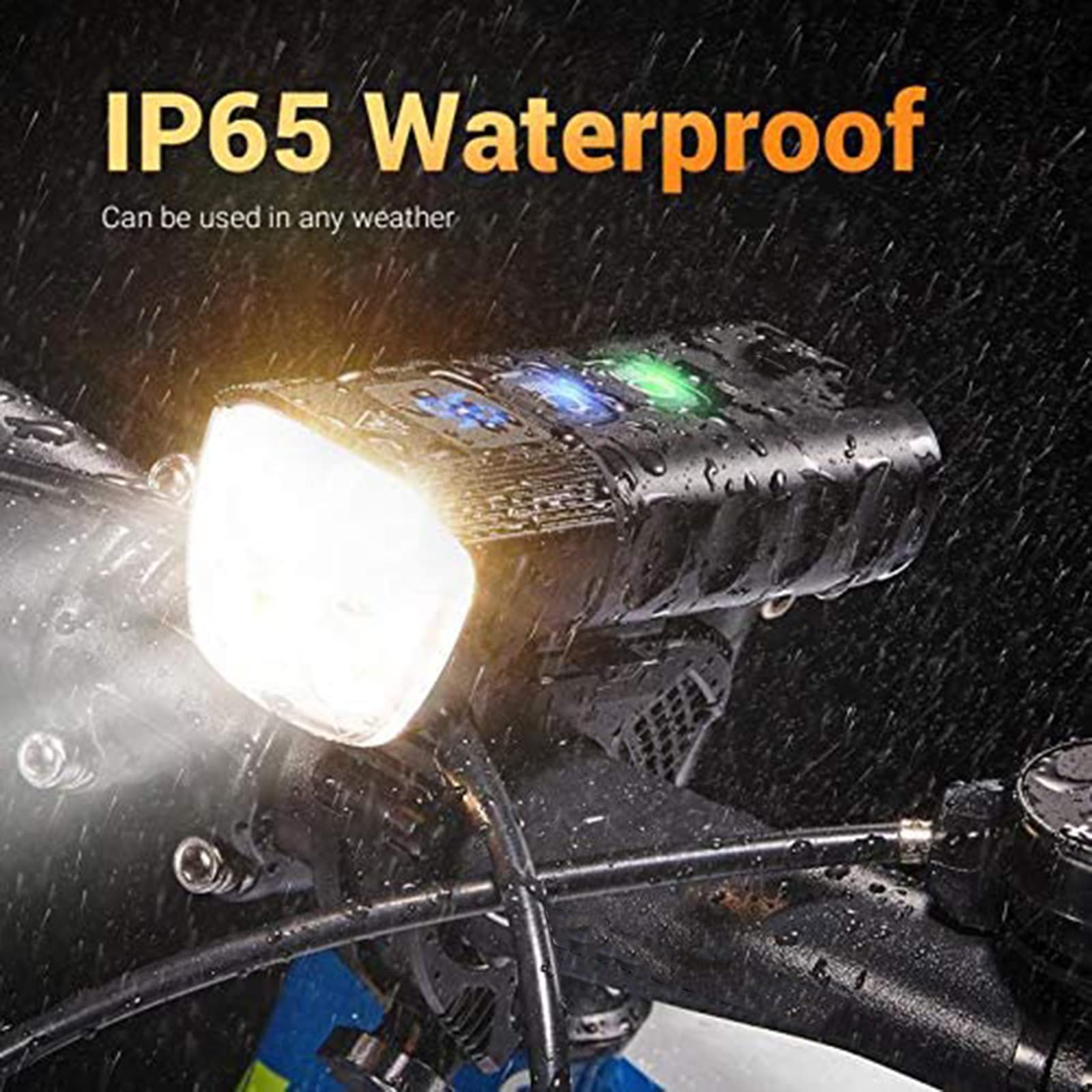 Set di Luci Anteriori per Bicicletta USB Ricaricabile-IP65 Luci Impermeabili, 1600 Lumen 13 modalità di Illuminazione Faro Adatto A Tutte Le Bici da Strada Mountain Bike