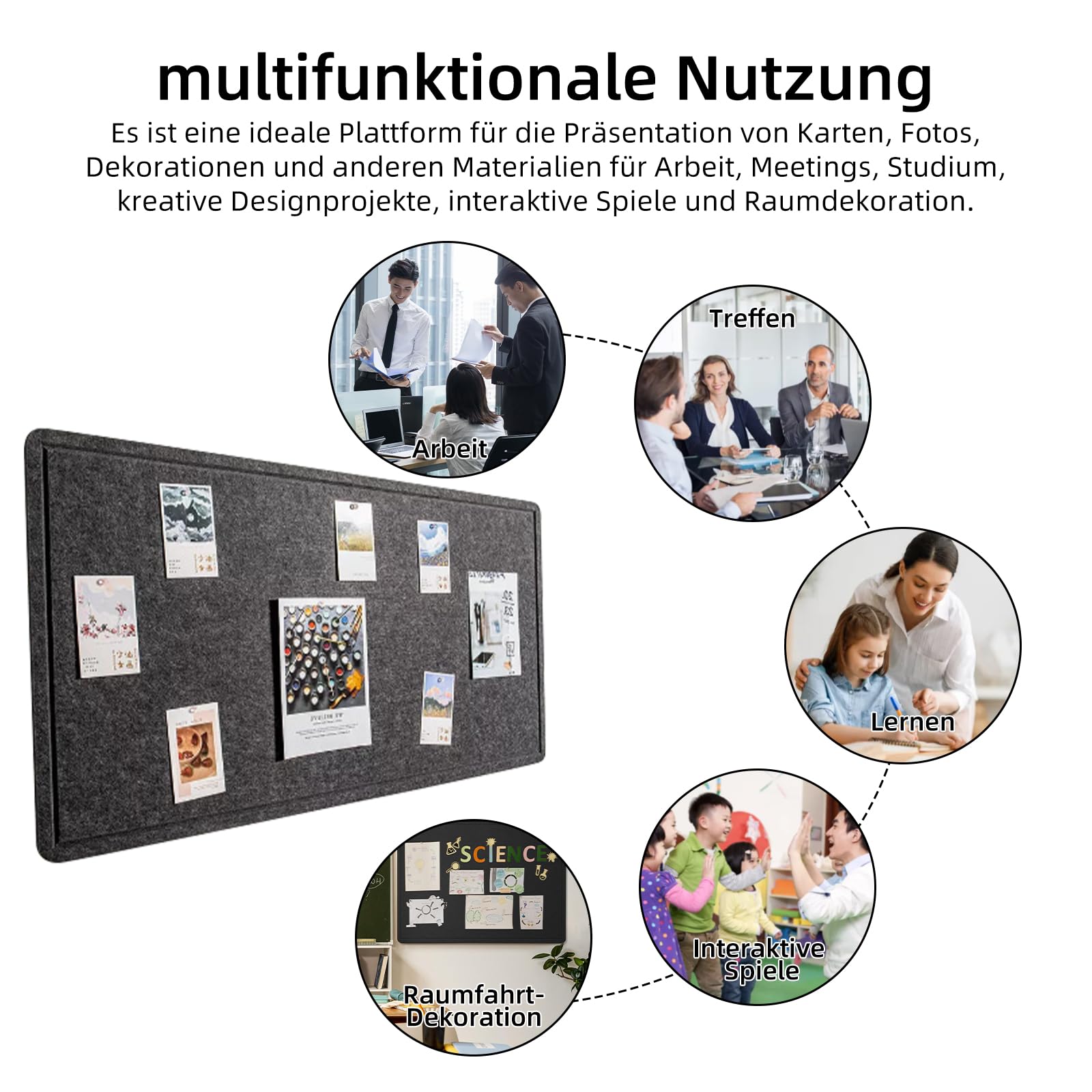 Pack Of 2 Felt Notice Board Cork Board Bulletin Board Tiles - Felt Notice Board Tiles With Self-Adhesive Back For Walls, Vision Board For Home - View #3