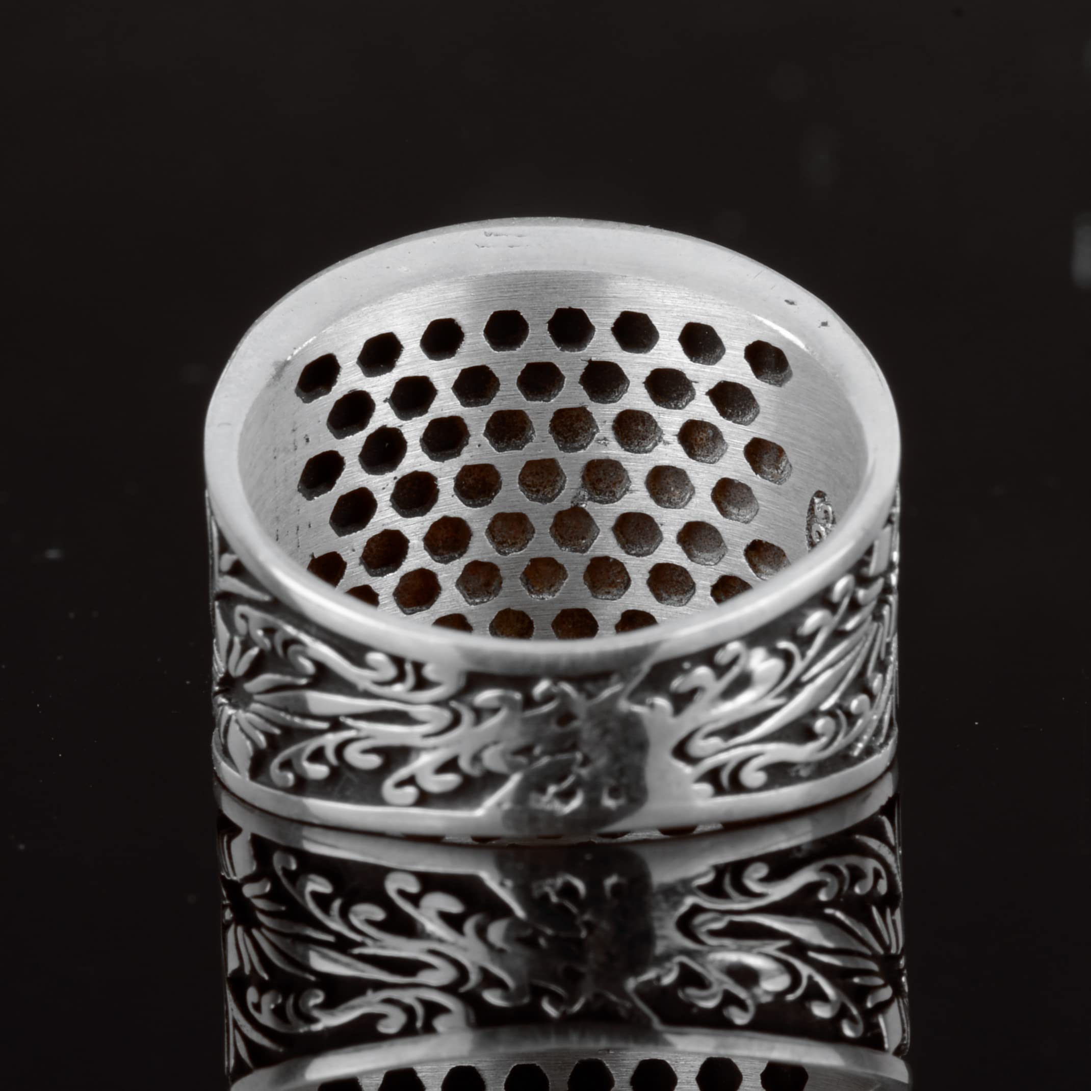 Plata de Ley Anillo De Los Hombres Hecho a mano, anillo de sello de Salomón, envío expreso