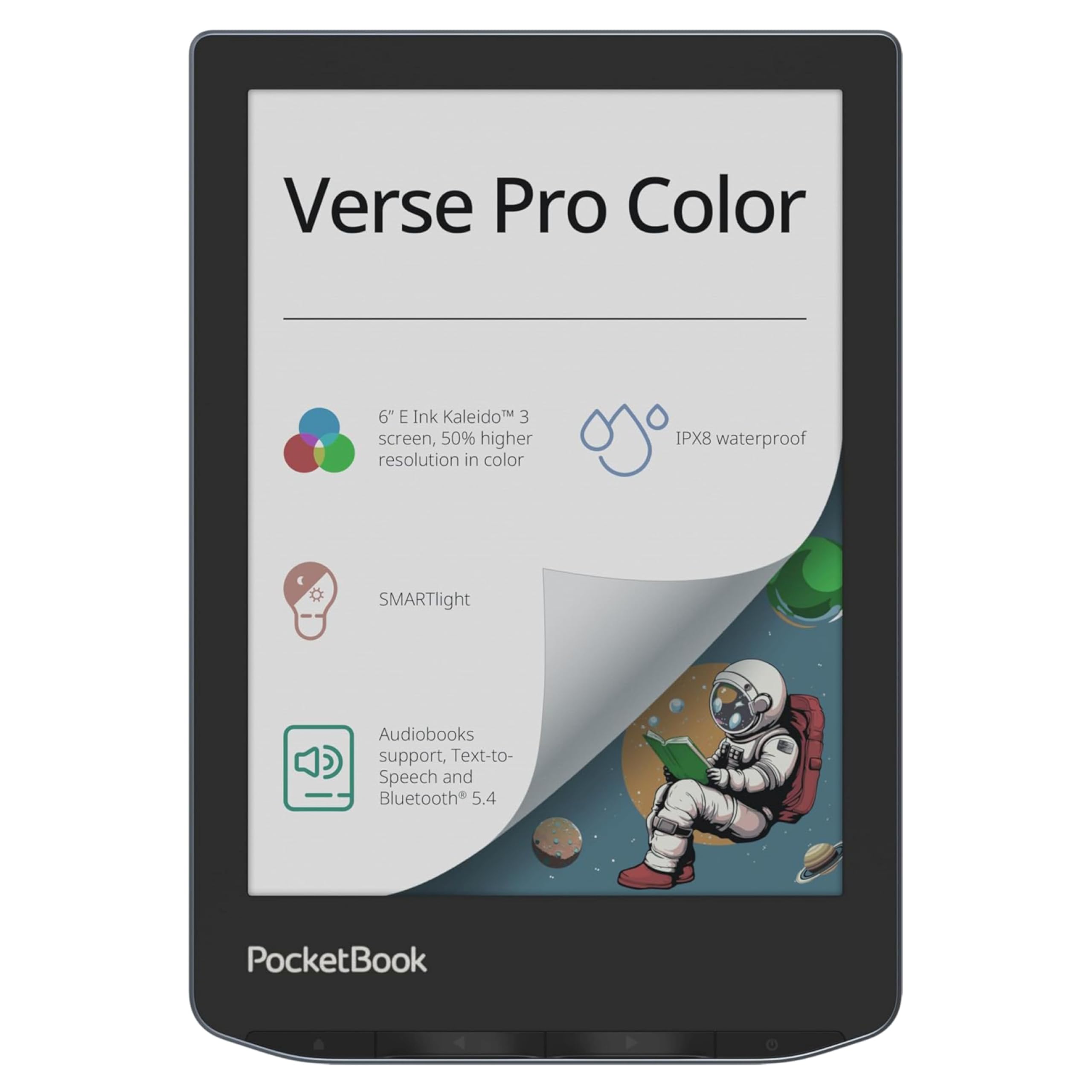 PocketBook Verse Pro Color E-Reader 6" Táctil ?Lector Ebooks Resistente al Agua Audio Libros Azul