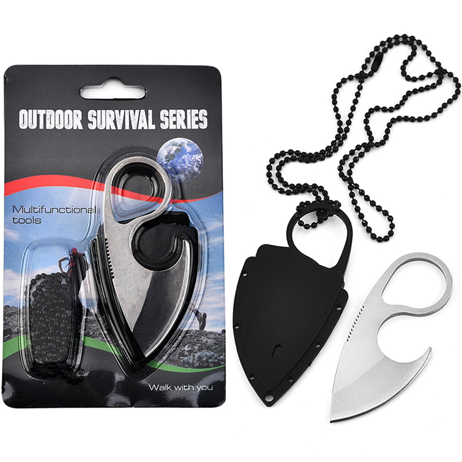 AZHU Neck Knife Mini Full Tang Tactical Fixed Blade Knife Small EDC Kinfe Small Pocket Knife for Every
