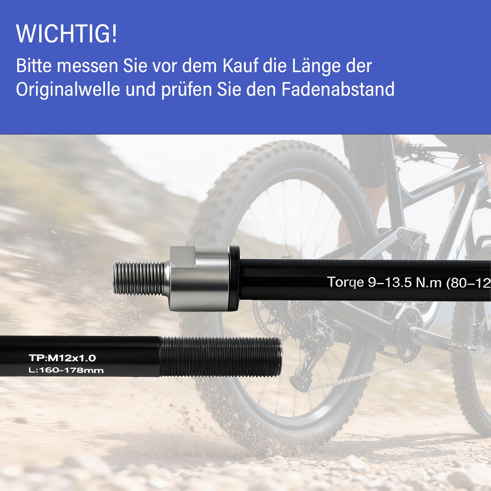 Oś wtykana przyczepka rowerowa - M12