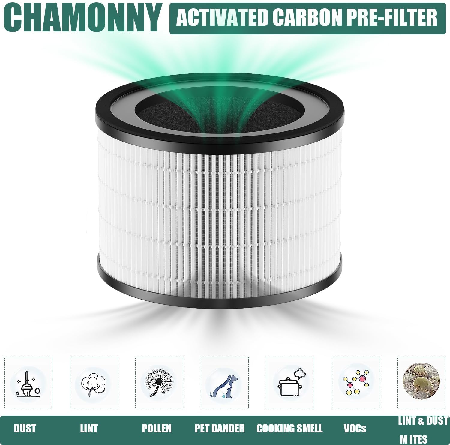 MAF-02 Filter Replacement, Compatible with Miko IBUKI M MA-02CW Air Purifier MAF-02/970 Sqft, 3-in-1 H13 True HEPA Filter and Activated Carbon Filter, 2 Pack - Image 4