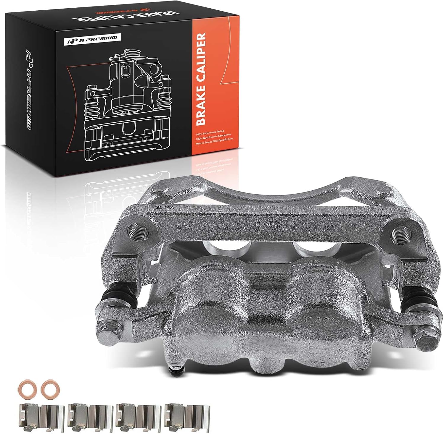 A-Premium Disc Brake Caliper Assembly with Bracket Compatible with Select Ford Models - F-350 Super Duty 2013-2019 6.2L/6.7L, F-450 Super Duty 2013-2016 6.7L/6.8L - Rear Right Passenger Side