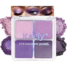 Kaely Powder Eyeshadow Quad, Lavender Purple Glitter Eyeshadow Palette Makeup, Neutral Eye Shadow Palette for Older Women Pigmented Waterproof, sombras para ojos, Blendable, Cruelty-free, 05