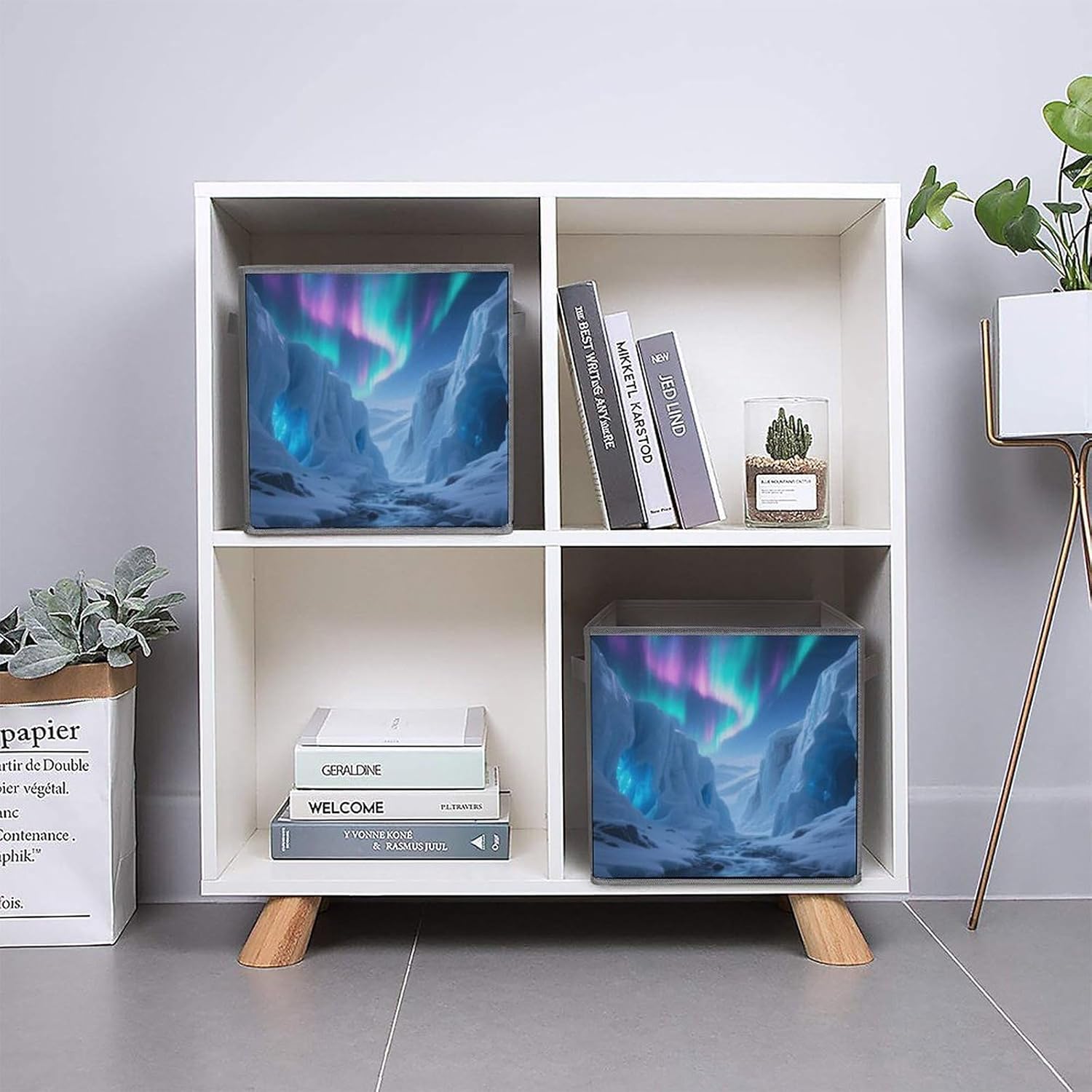 2-piece Oxford Cloth Storage Box Glacier Canyon Printed Storage Box for Clothes/shoes Multi-purpose Wardrobe And Cabinet Storage