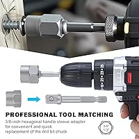 Vista 6 de Kit de extractor de pernos, juego de 14 piezas de extracción de pernos y tuercas con adaptador de 3/8 pulgadas, juego de extractor de pernos rayados