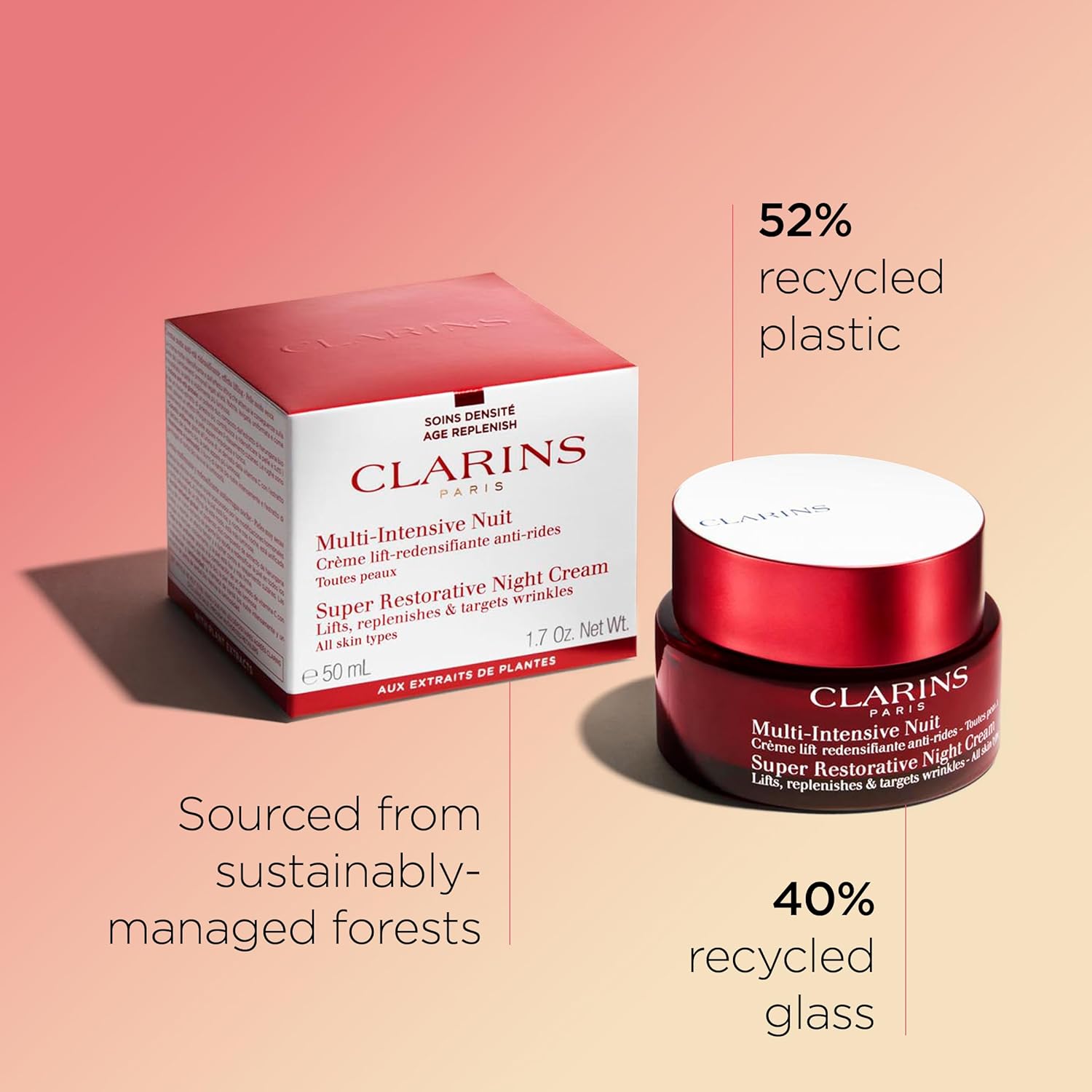 Clarins Super Restorative Night Cream | Anti-Aging Moisturizer For Mature Skin Weakened By Hormonal Changes | Illuminates & Densifies Skin | Lifts & Tones | Targets Spots & Wrinkles | 1.7 Ounces - Image 8