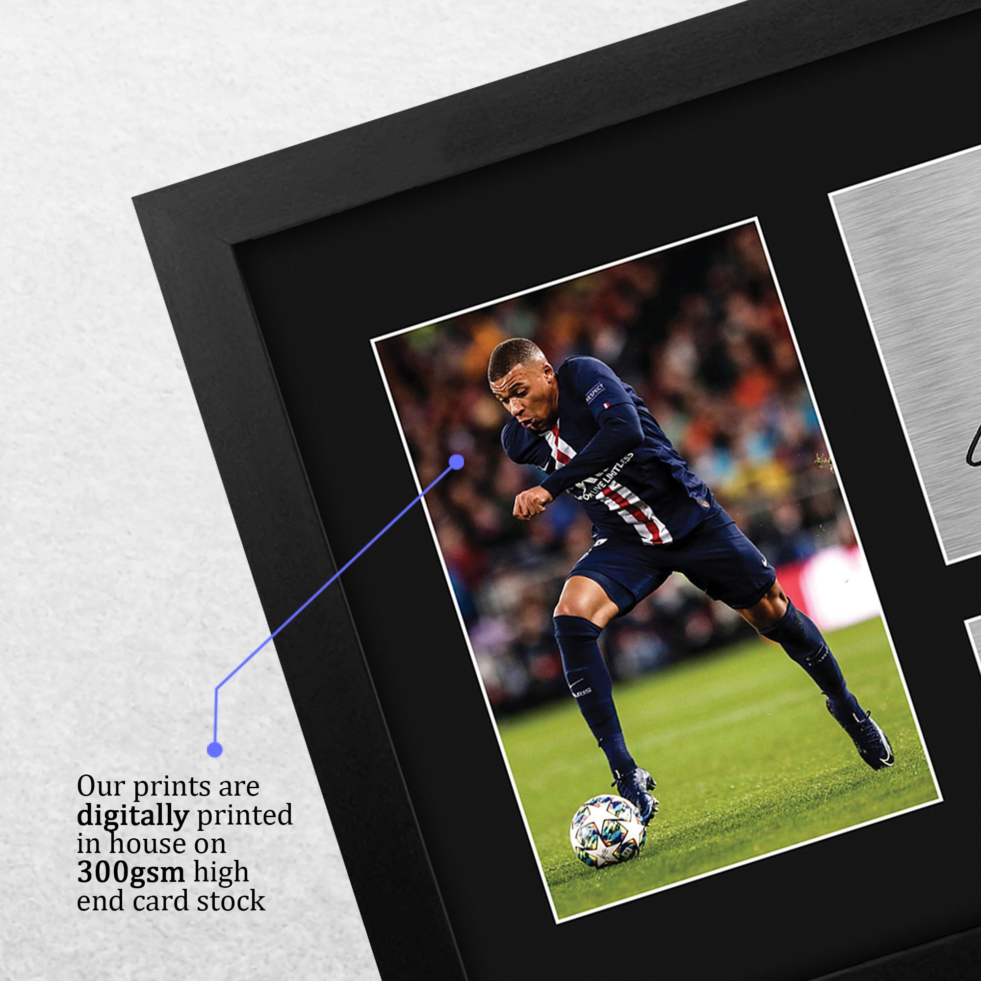 Amazon.com: HWC Trading Kylian Mbappe Framed Gift Signed Printed