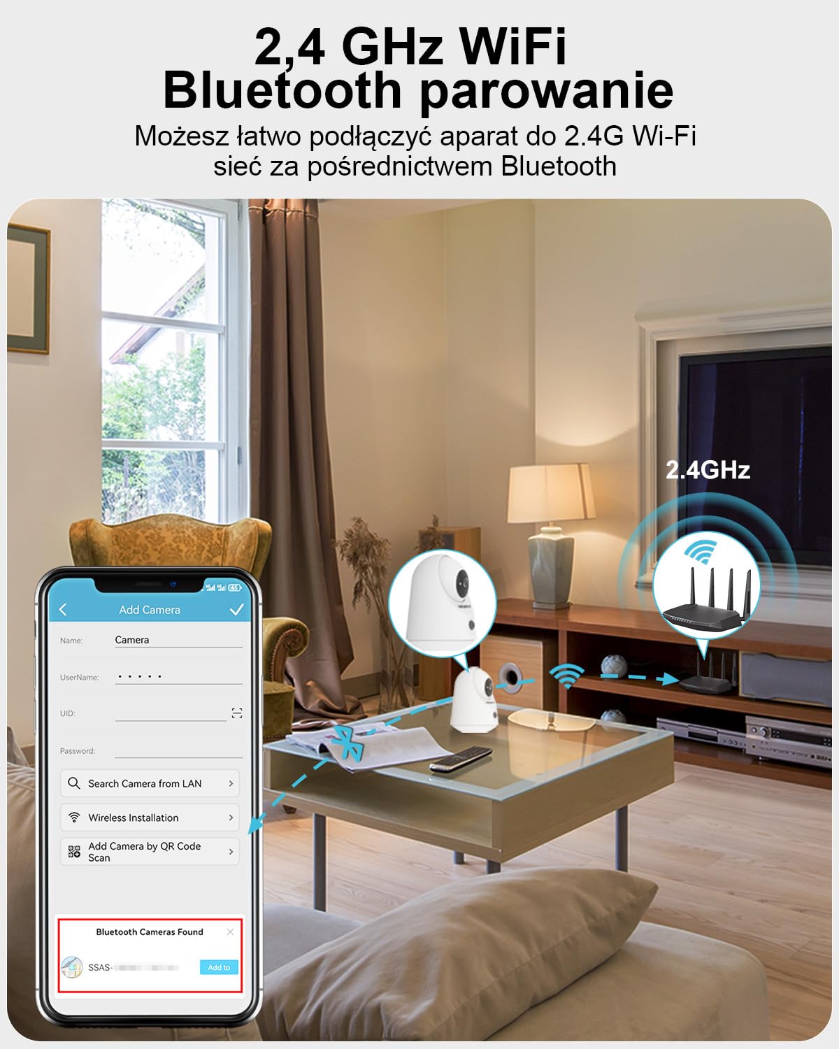 GENBOLT 2K Kameras Bezpieczeństwa WiFi Wewnętrzna, Pan Tilt Kamera dla zwierząt i bateria 5000 mAh, IP Kamera CCTV Niania Kamera dla psa Elektroniczna niania z detekcją PIR