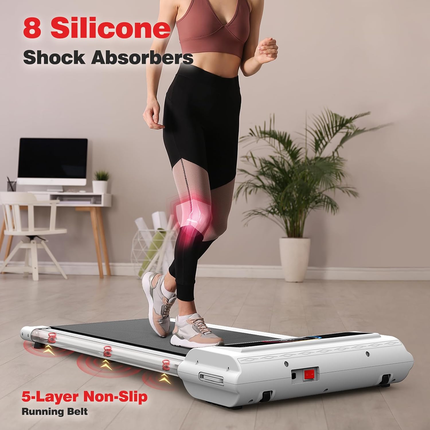 Treadmill, Walking Pad 2 in 1 for Walking and Jogging, Portable Walking Treadmill with Remote Control Lanyard for Home/Office, 2.5HP Under Desk Treadmill in LED Display