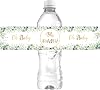 Oh Baby Water Bottle Labels, Baby Shower Stickers, Boy or Girl Party Decorations Eucalyptus Leaves Green Theme - 30 Pcs