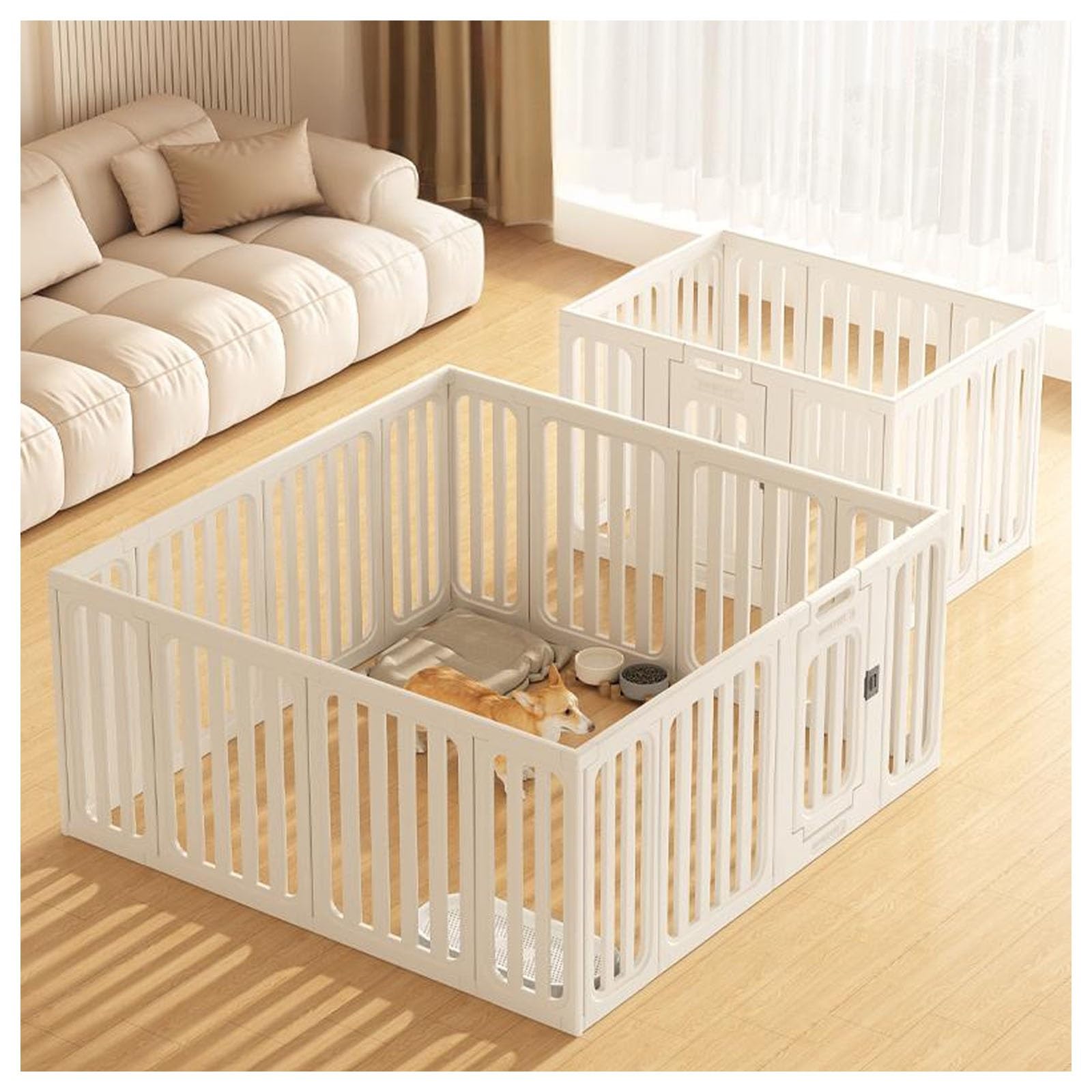 Parque for Perros Transparente, Parque for Perros de plástico acrílico Transparente for Interiores, Parque for Perros de acrílico, for Cachorros, Gatos, Conejos(60cm/23.6in,6 Pieces)