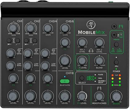 Mackie MobileMix Mobile 8-Channel Analogue Mixer Mixer with Keepdrum Quick Charger