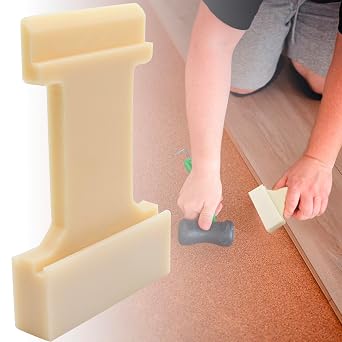 4-in-1 Laminate Flooring Tools - Nylon Tapping Block Kit for Laminate Plank and Wood Flooring Installation, Inclined, Barb, U, V, L Slots