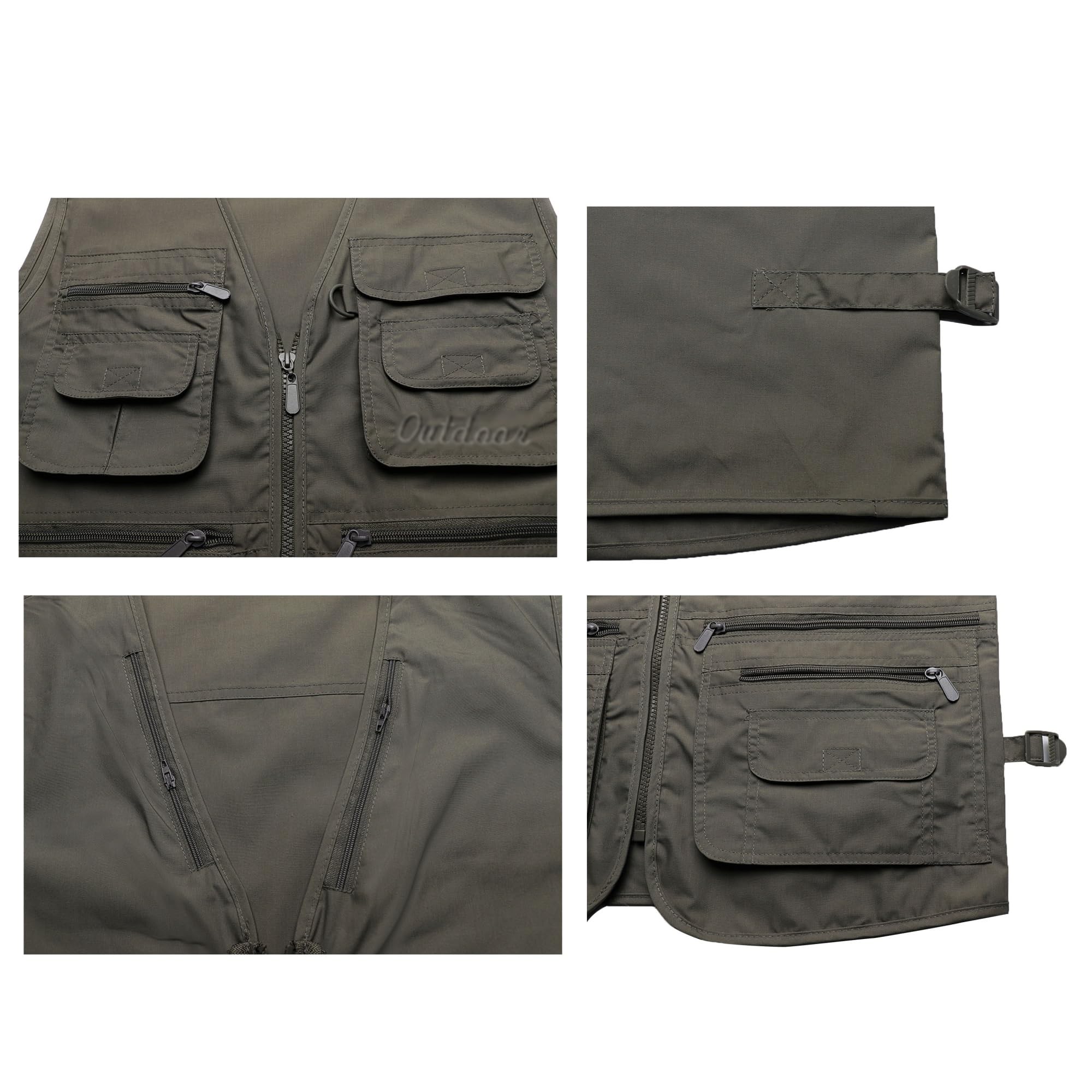 Wygwlg Gilet da Pesca da Uomo con Tasche, Giacca da Fotografo