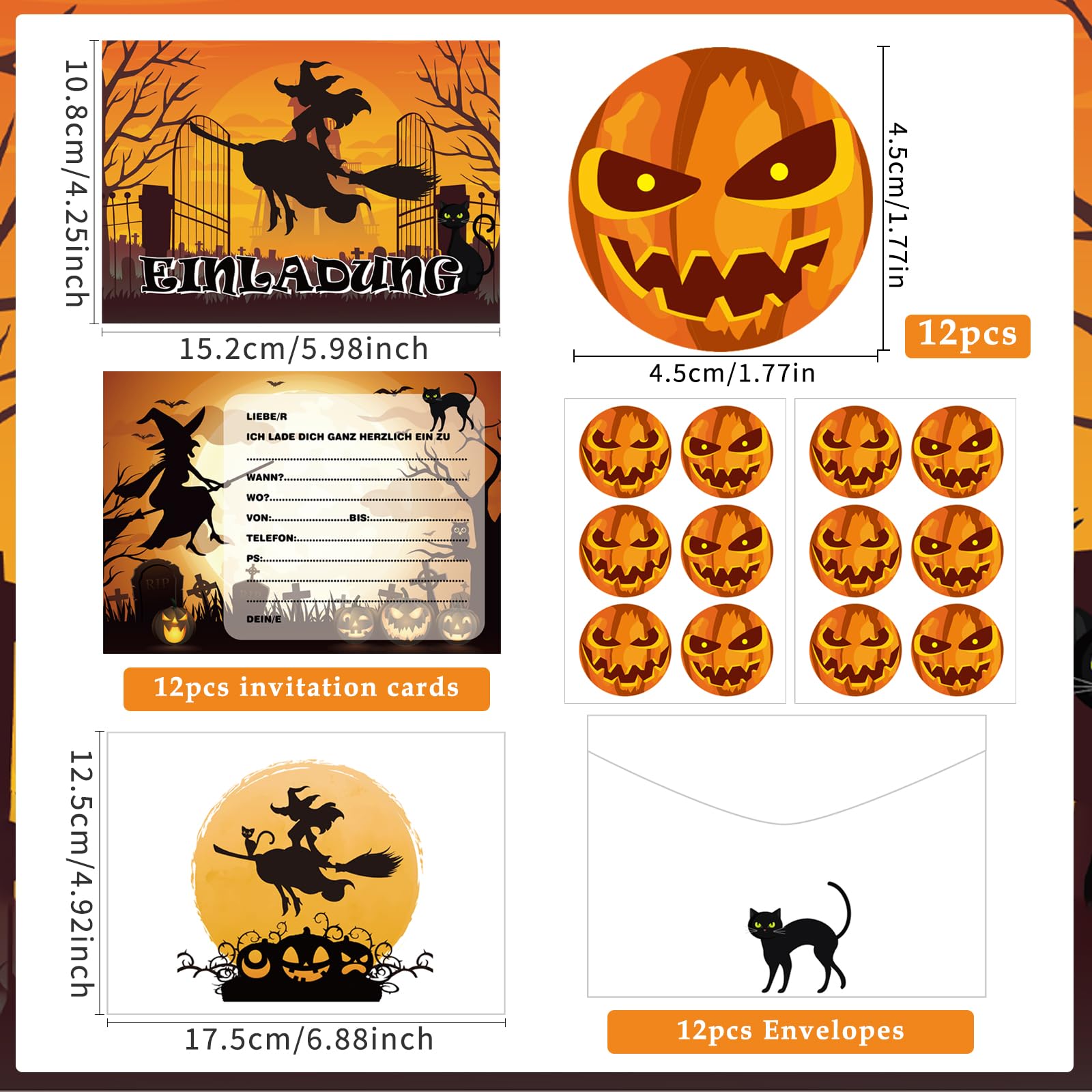 Brint Inviti Di Halloween 12 Pezzi: Morso Al Crepuscolo - Formato A6 Con Finitura UV - 4
