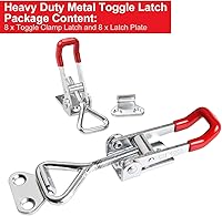 Vista 6 de AKOLAFE Paquete de 8 abrazaderas de pestillo de palanca de alta resistencia con capacidad de 360 libras, abrazadera de palanca ajustable