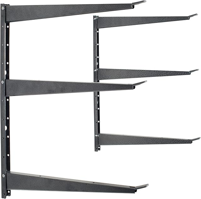 Heavy Duty Wood and Lumber Storage Rack, Holds Up To 480 lbs - Easy to Install Mounted Rack With Steel Construction for Indoor & Outdoor Storage Solution For Garage, Basement & Pantry by Delta Cycle