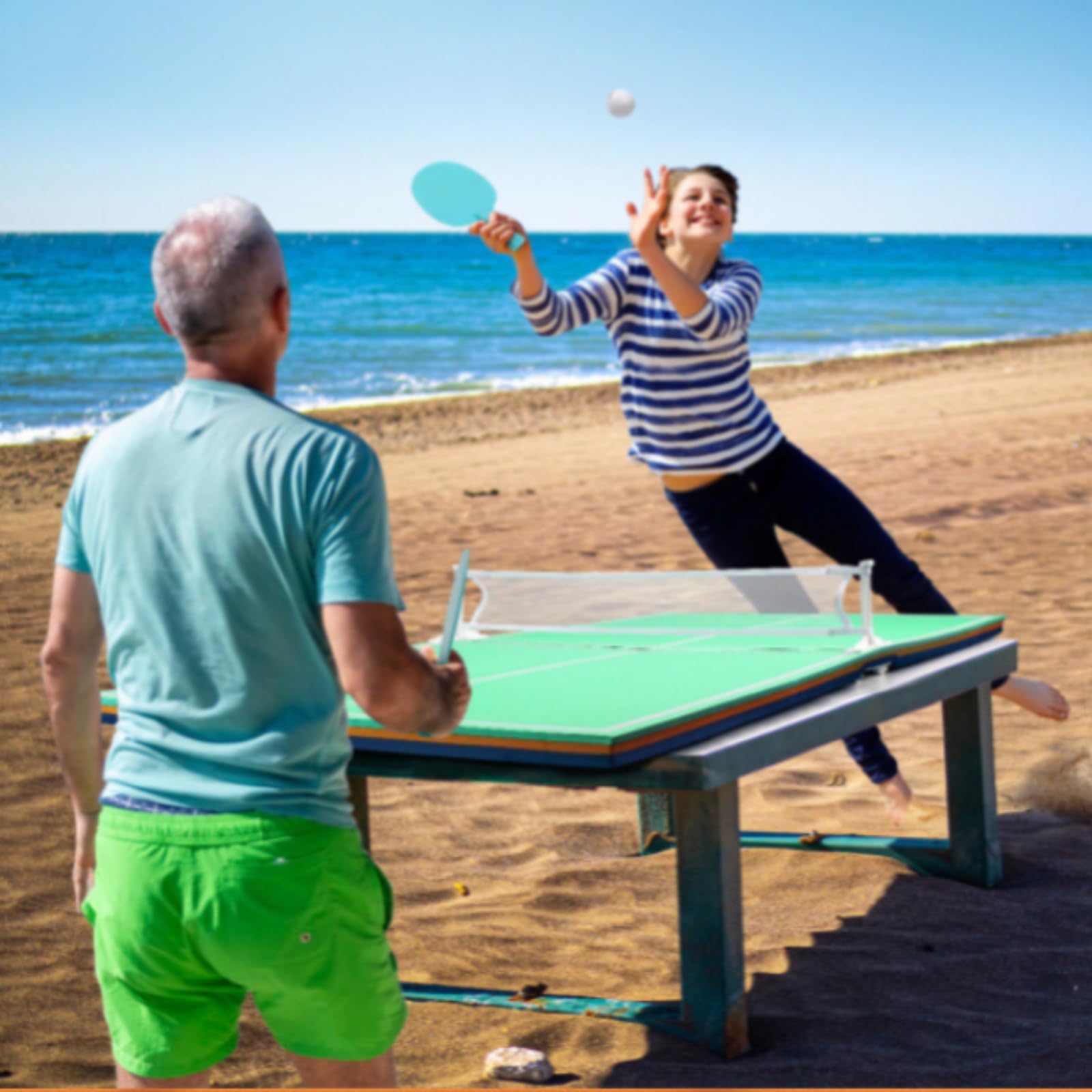 Qianly Tavolo Tennis da Tavolo Pong Pieghevole | Leggero, Stabile, Tavolo tennis da tavolo Pong con Rete, per Giardino, Bambini
