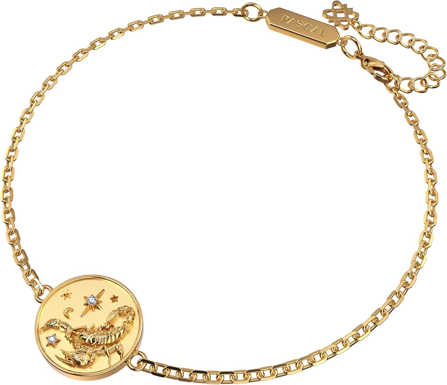 PASCAL Zodiac Diamond Bracelet for Women Men, 18K Gold Vermeil Constellation Bracelet with Lab-Grown Diamonds, Star Sign Jewelry, Astrology Gift for Birthday, Anniversary & Everyday Elegance