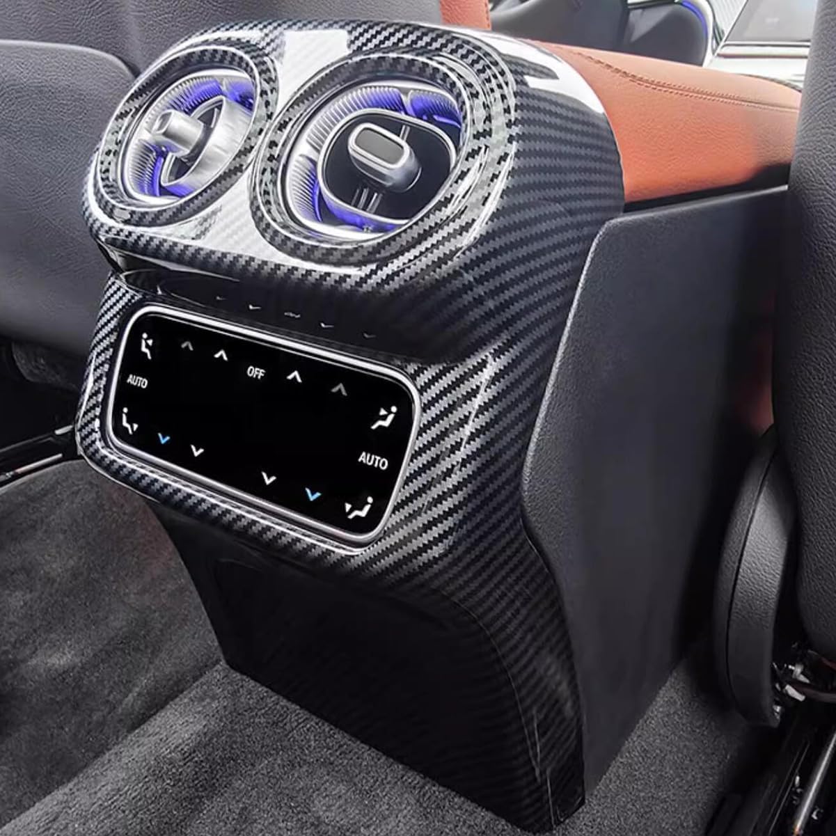 for Mercedes-Benz New GLC GLC300 X254 2023 2024 2025 2026 Interior Rear Seat Air Condition Vent Outlet Cover Trim Carbon Fiber Pattern