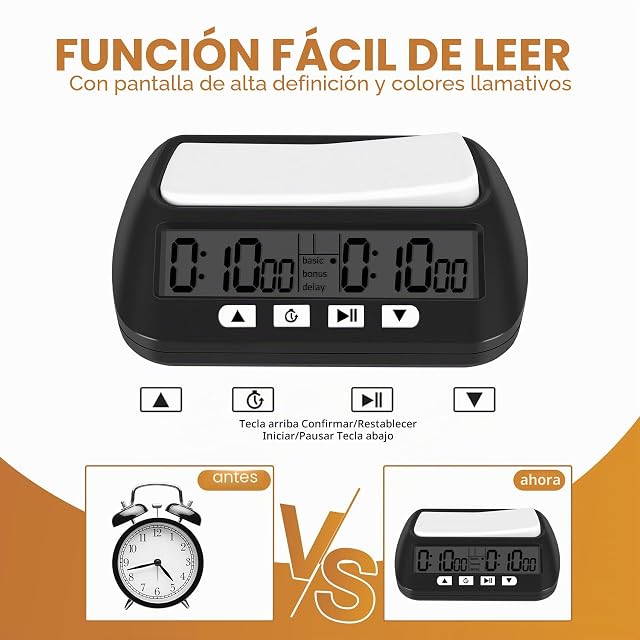 Foto 2 de 8 de Jevina Reloj de Ajedrez, Temporizador Digital de Ajedrez y Temporizador de Juego
