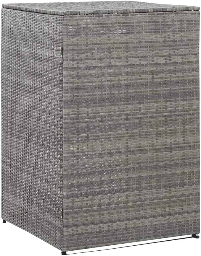 Tidyard Single Wheelie Bin Shed, Rattan Wheelie Bin Storage, Garbage