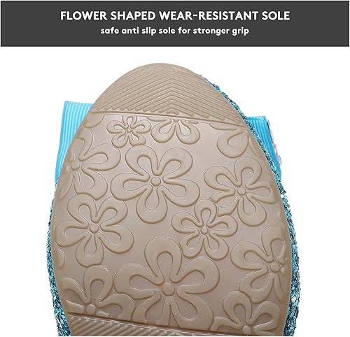 Miniatura 4 de Zapatos de vestir para niñas, Mary Jane, boda, fiesta, talón, lazo con purpurina, zapatos de princesa con flores para niños pequeños