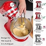 Dough Hook Dishwasher Safe for Kitchen Aid Tilt-Head and 4.5-5.0 Quart Mixers, Polished Stainless Steel Kneading Attachment for Bread,Pasta, Pizza...