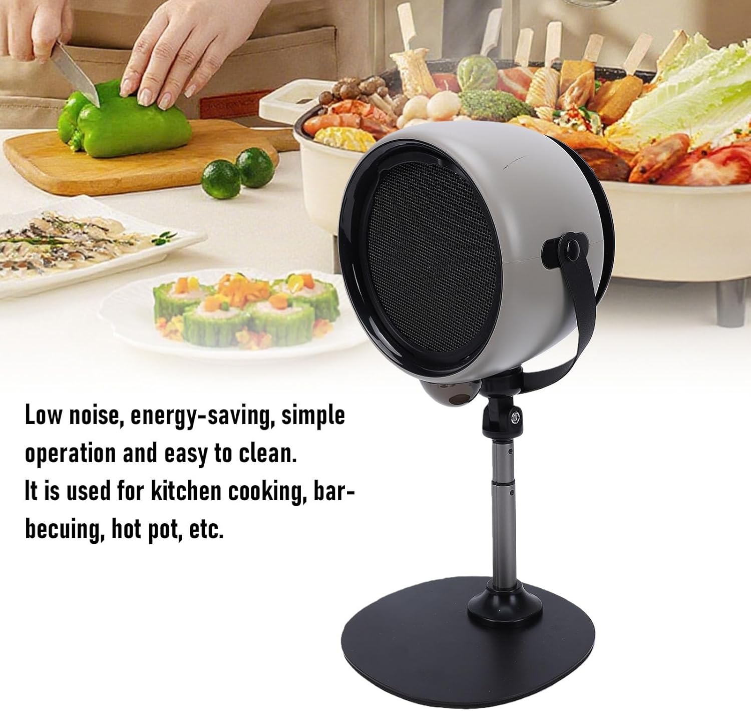 TOPINCN Portable Range Hood, Desktop Range Hood Mini Kitchen Exhaust Fan with Low Noise Lightweight Design for Cooking BBQ Hotpot Apartment and Camping