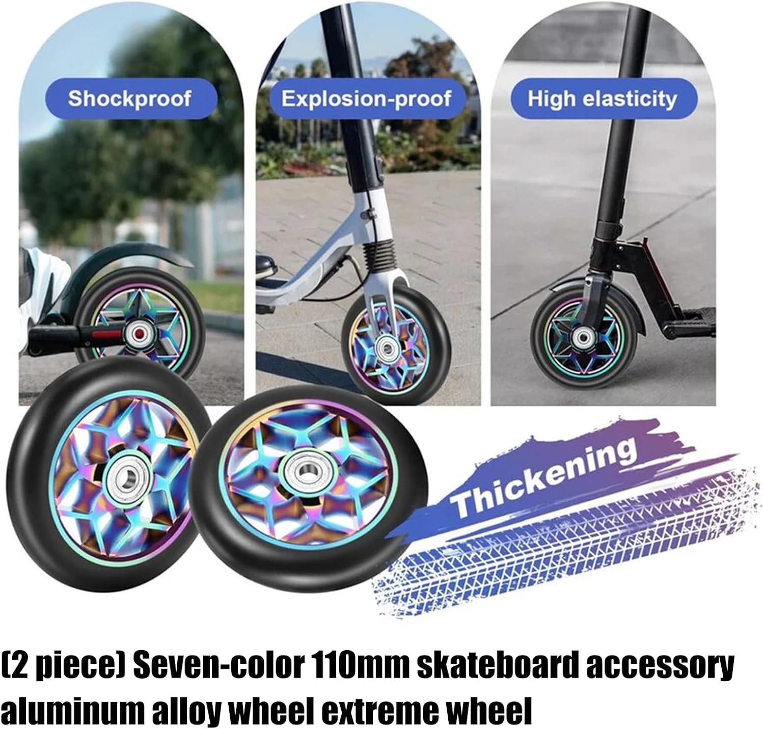 2pack High Speeds Scooters Wheel Bearings Shocked Absorption Wheel Component Accessories Professional Accessories
