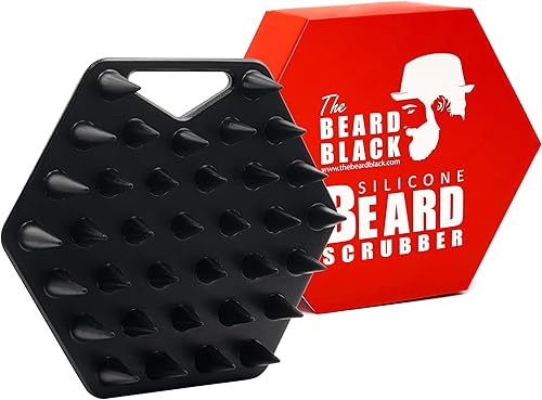 Cepillo exfoliante de silicona para barba, cepillo exfoliante de cabello facial, limpia profundamente, elimina la barba y la caspa, desobstruye los