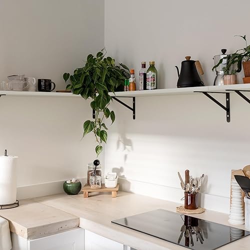 Miniatura 6 de Kaboon - Juego de 2 estantes flotantes de 27 pulgadas de largo y 10 pulgadas de profundidad para pared, estantes abiertos grandes montados en la