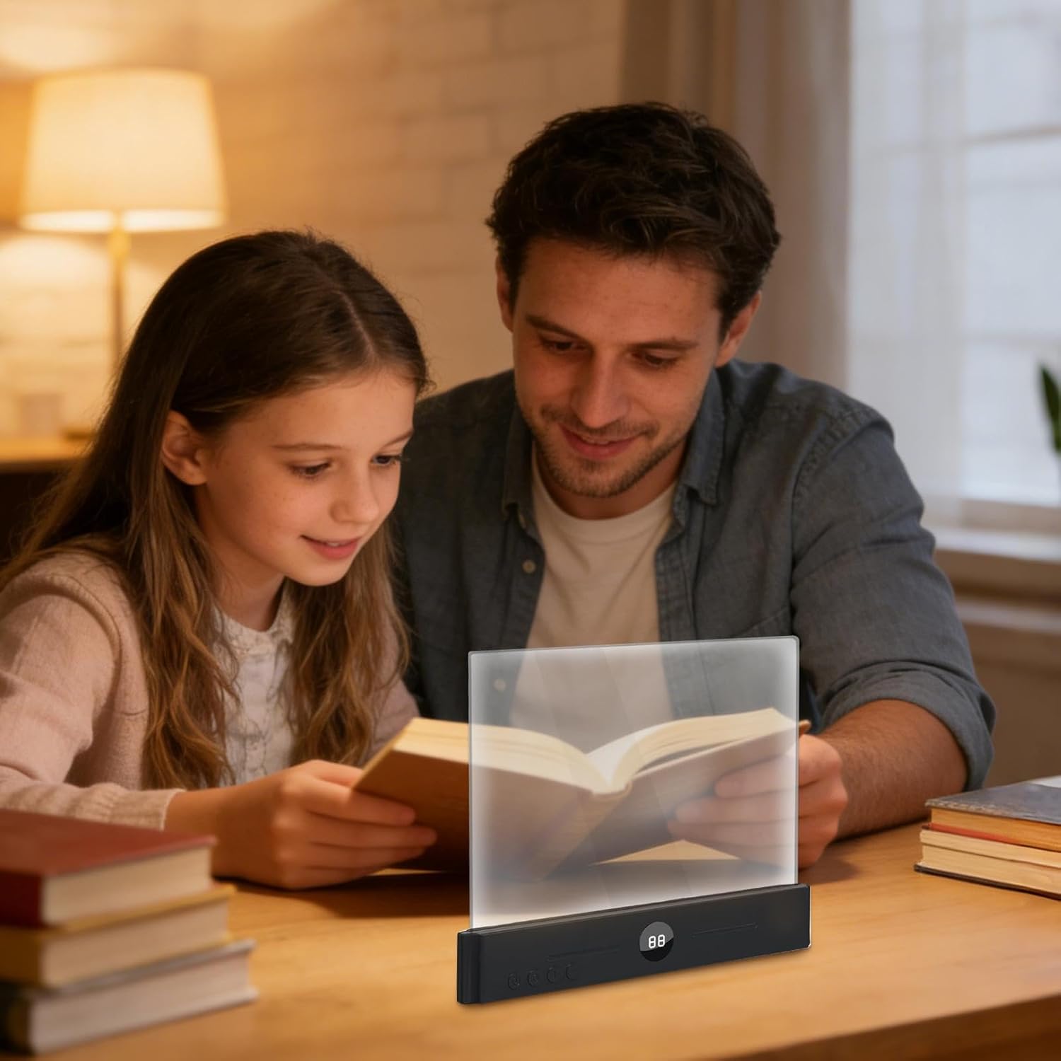 Full Page Book Light, Desktop LED Reading Lamp, Adjustable Household Lighting Supplies for Readers Artists Students, Compact Nightstand Study Lamp for Dormitory Bookshelf Bedroom Nursery Bedside