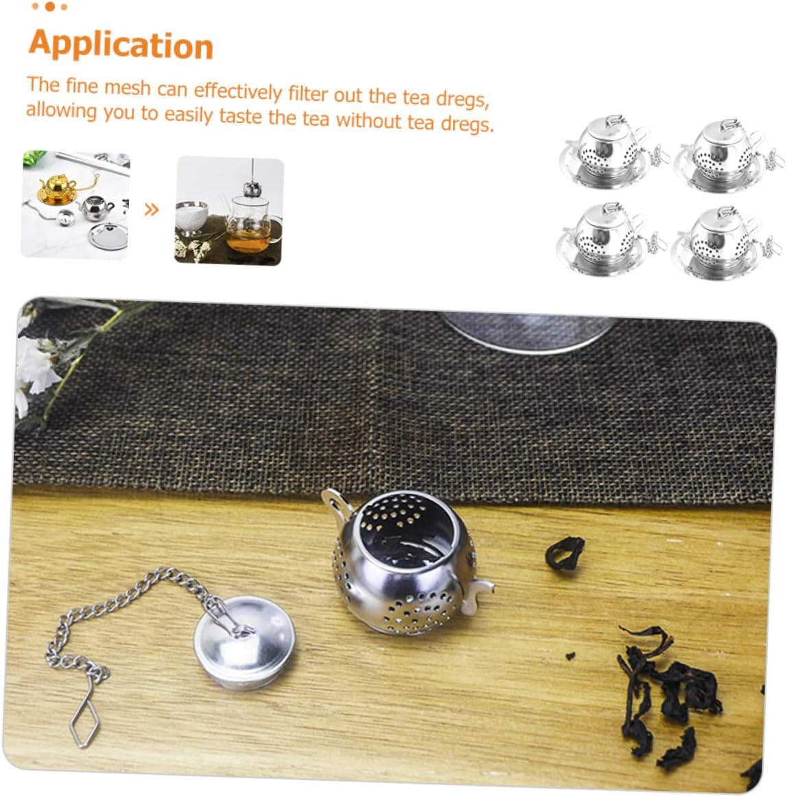 PRETYZOOM 12sets Stainless Steel Tea Filters Ultra-fine Mesh Teapot Strainers for Loose Leaf Tea for Straining and Filtering Essential Teaware