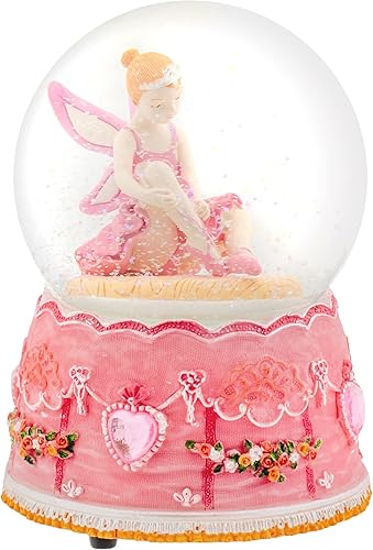 Miniatura 2 de Elanze Designs Bailarina giratoria princesa hada 3.937 in resistente viento musical purpurina agua nieve globo mesa tocador decoración toca Tune