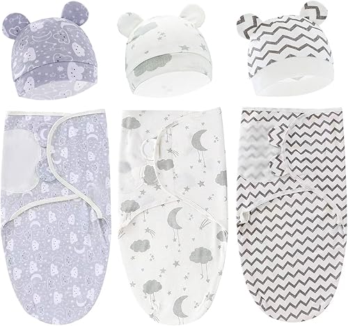 Miniatura 10 de Paquete de 3 envolturas para bebé de 0 a 3 meses manta de algodón suave para recién nacidos saco de dormir astronauta y 2 dinosaurios