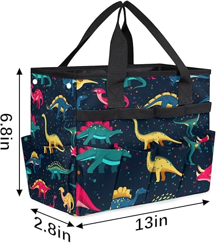 Miniatura 3 de Bolsa de herramientas de jardín con patrón de dinosaurios coloridos para mujeres y hombres, bolsas de almacenamiento de herramientas de jardinería