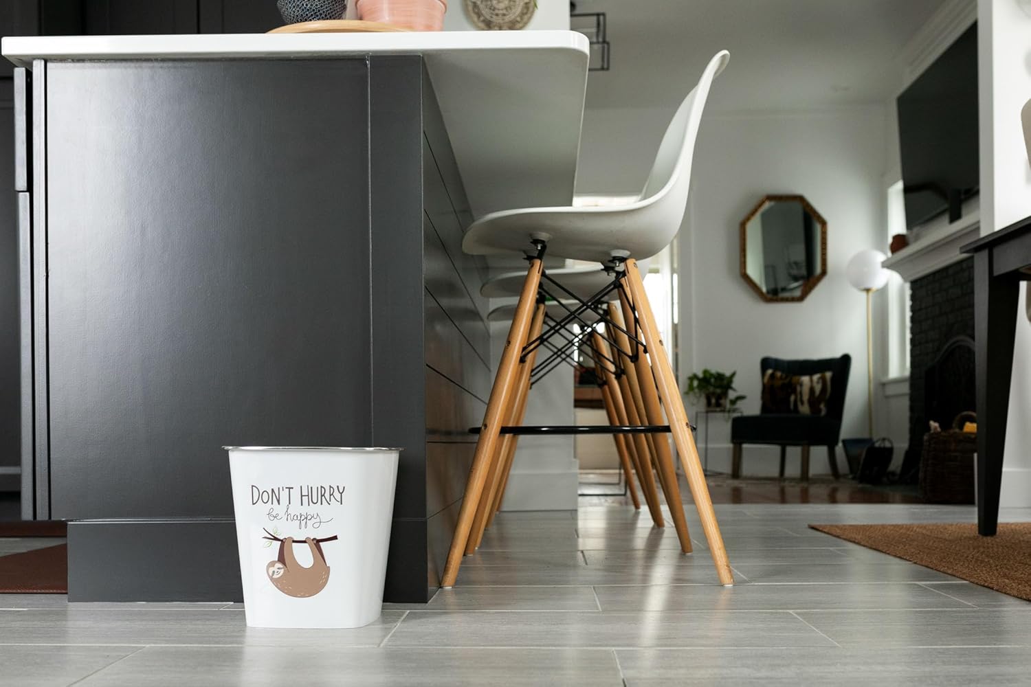 KOLORAE Waste Can 10L (2.6 Gallons) - 3 Pack Trash Garbage Can for Home, Office, Dorm Room Wastebasket (Don't Hurry Sloth)