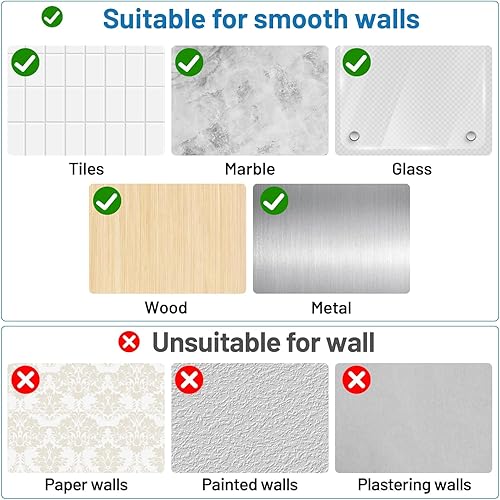 Miniatura 6 de Ganchos adhesivos resistentes de 44 libras (máximo), ganchos de pared inoxidables para colgar bolsos, abrigos, toallas, etc., ganchos fuertes para