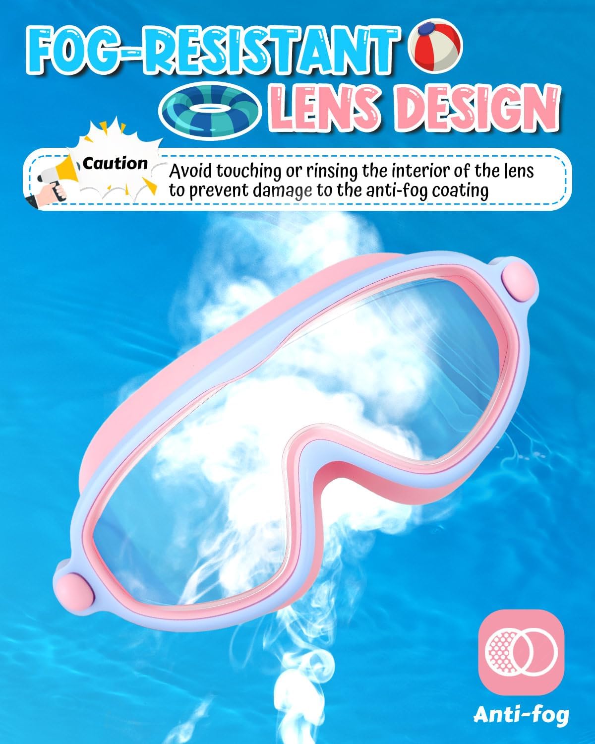 Rantizon Swim Goggles 2 Pack, Wide View Anti Fog&UV Swimming Goggles for Audlt, No Leaking Swim Glasses for Men Women Kids