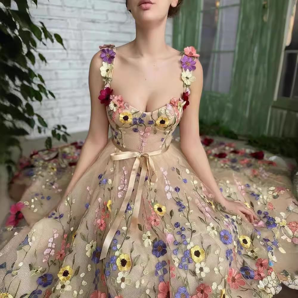 Dresses for Women's 3D Flower Fashion Embroidery Hip Sexy Dress Tulle Mini Princess Dresses Prom Wedding Cocktail Dresses