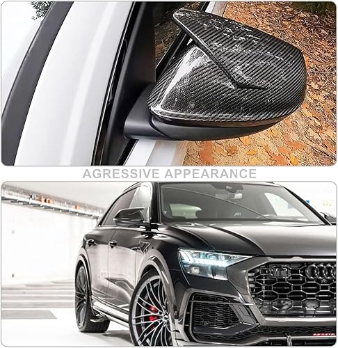 Miniatura 8 de MCARCAR KIT Tapas de espejo seco de fibra de carbono para Audi RSQ8 RS Q8 2020-2023 Añadir en estilo Cubierta de espejo retrovisor lateral Tapas