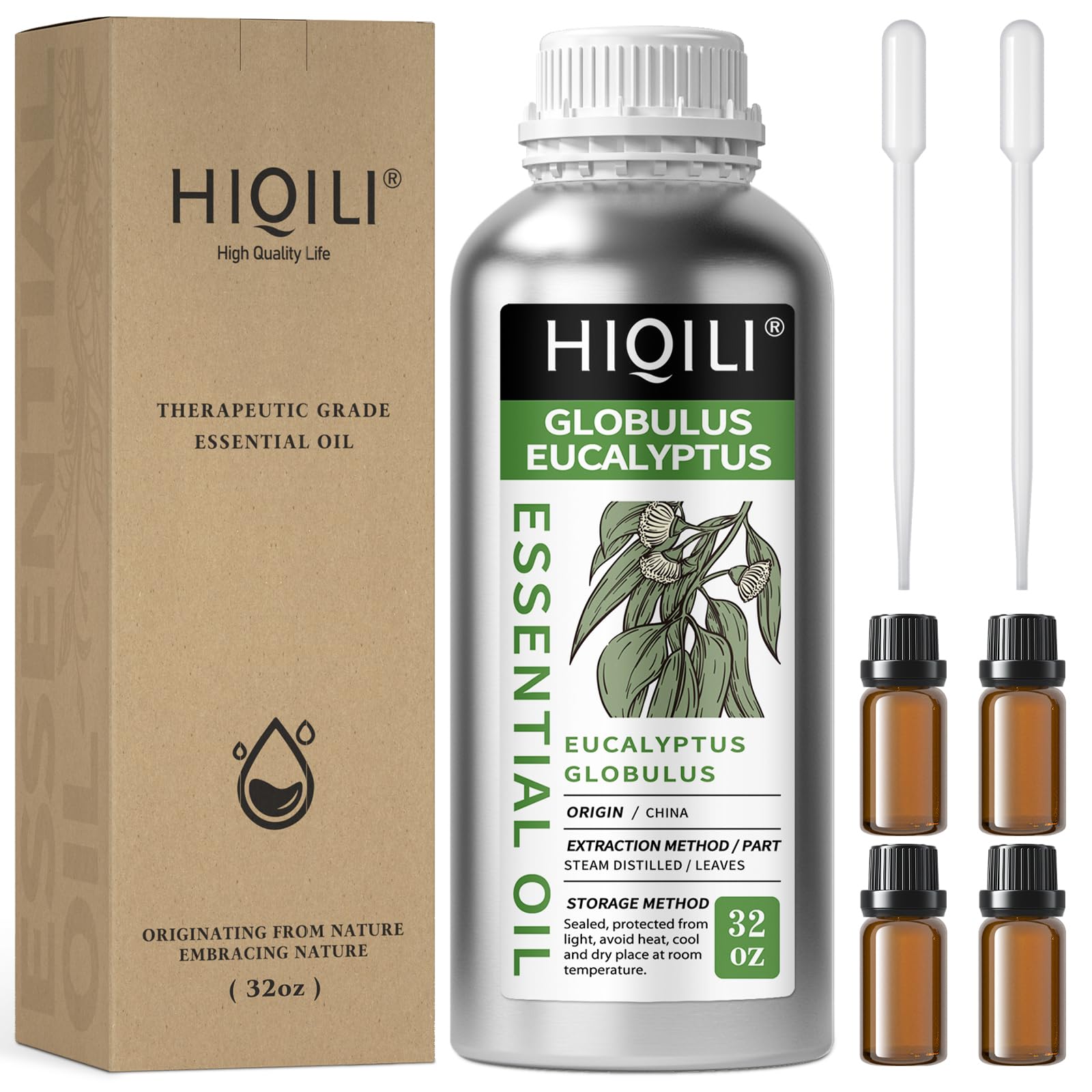 HIQILI Eucalyptus Essential Oil for Spray, Diffuser &amp; Skin