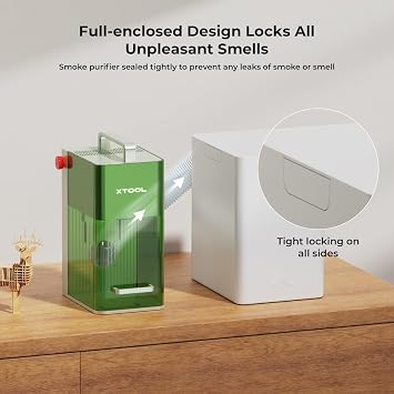 xTool Desktop Smoke Purifier for M2, F2, F1, M1 Ultra, Fume Extractor with 3-layer filtration, Hepa Portable Smoke Purifier for Laser Engraver