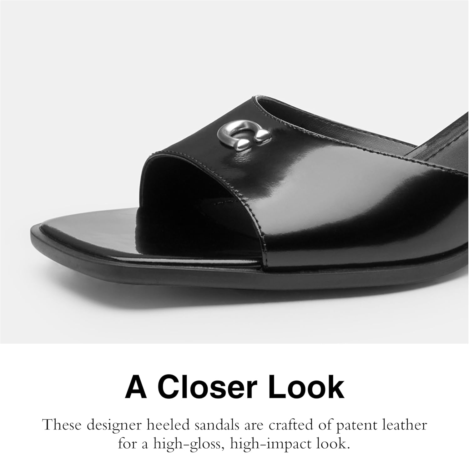 COACH Sculpted C Leather Block Heel Sandals - Image 4