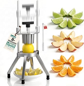 WantJoin Commercial Easy Wedger - 8 Section Fruit Wedge Cutter, 3-Second Fast Cutting, V-Shaped Stainless Steel Blade, Heavy Duty Lemon Slicer Cutter For Home Bar Restaurant Citrus Orange Lime