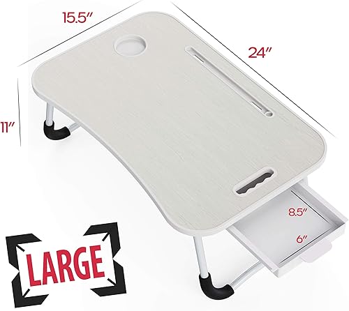 Miniatura 2 de Escritorio de regazo, bandeja de escritorio plegable, escritorio de pie, escritorio para computador portátil, mesas de bandeja de TV para comer,